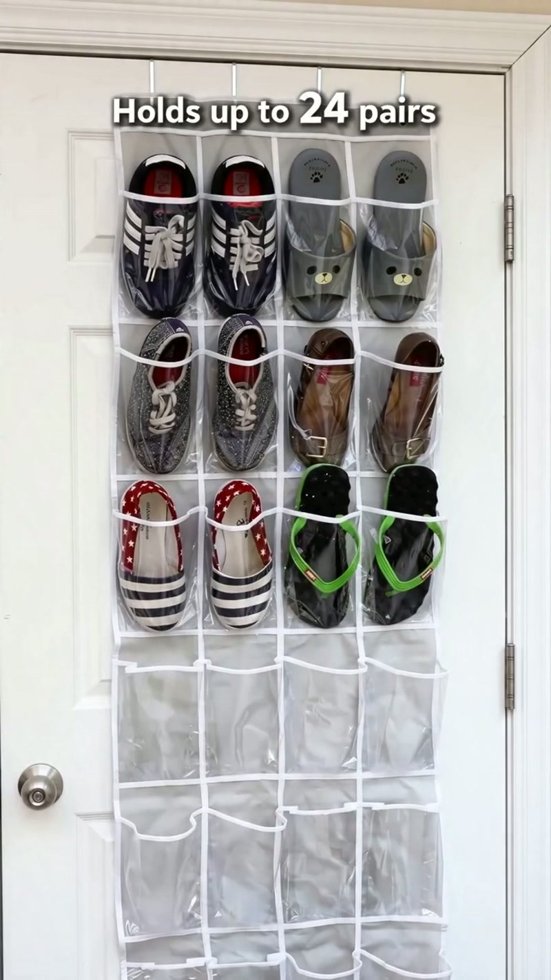Hangs over any standard door, no screws needed