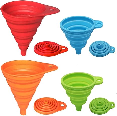 KongNai Collapsible Silicone Kitchen Funnel Set