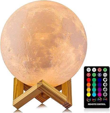 LOGROTATE 3D Moon Lamp Night Light (16 Colours)