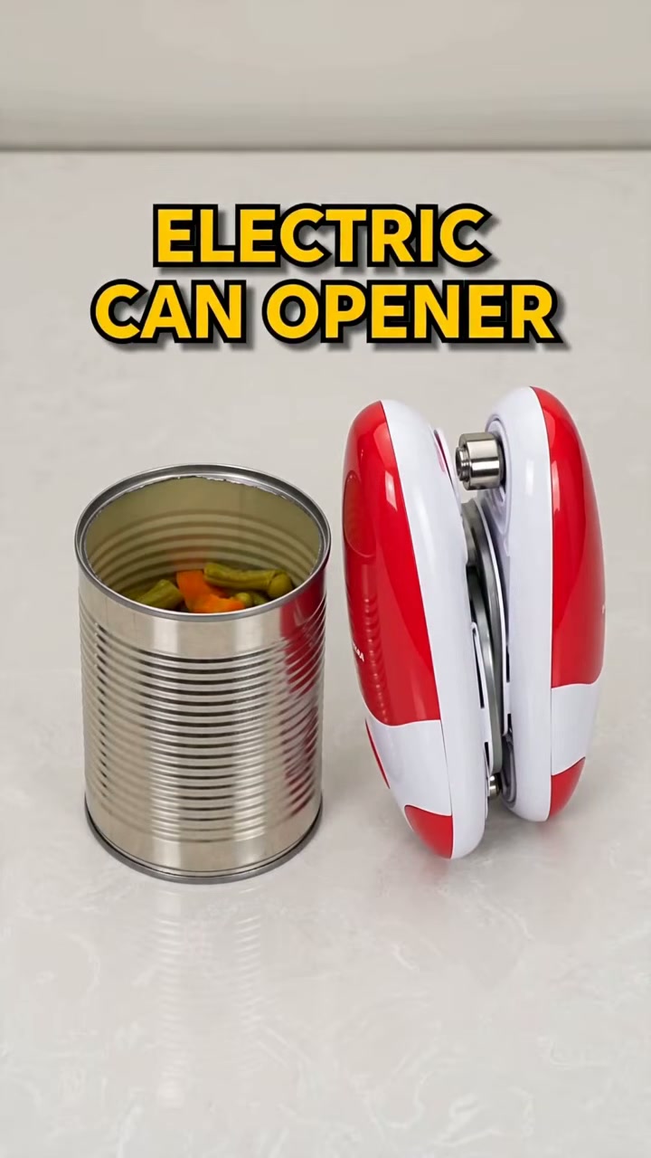 A one-touch electric opener that clamps onto any can