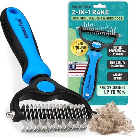 Maxpower Planet Double-Sided Pet Deshedding Rake