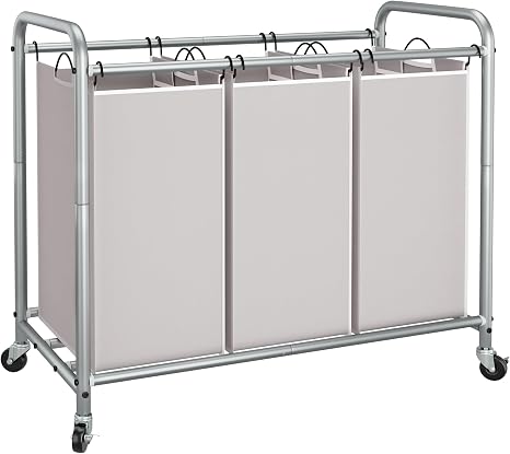 STORAGE MANIAC 3-Section Rolling Laundry Sorter