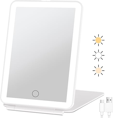 FUNTOUCH Rechargeable Travel Makeup Mirror 72 LED
