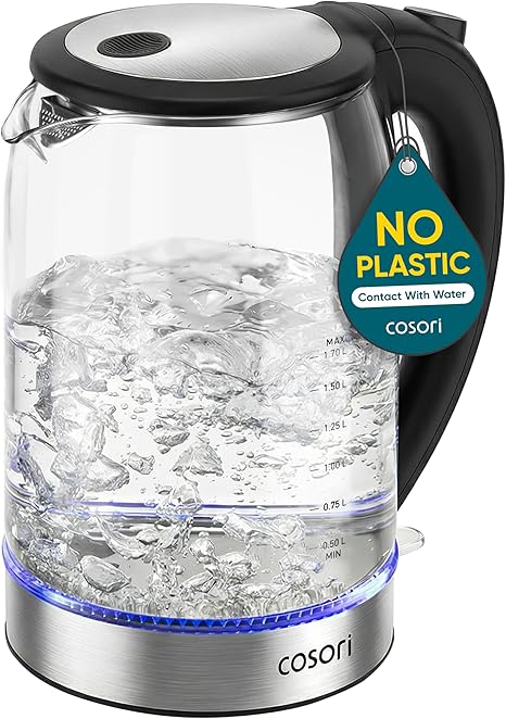 Cosori Electric Glass Kettle No Plastic Contact