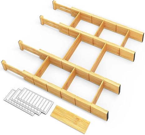 Bamboo Drawer Organizer Set