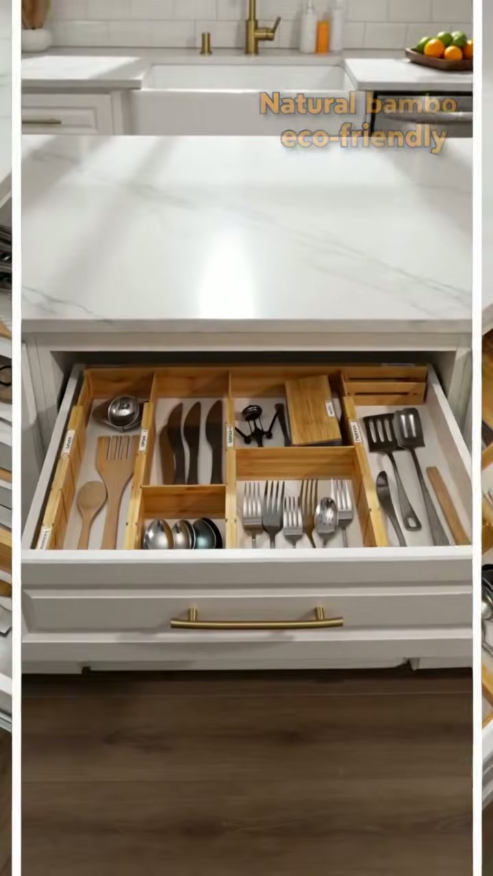 Cutlery and utensils, each with a tidy place