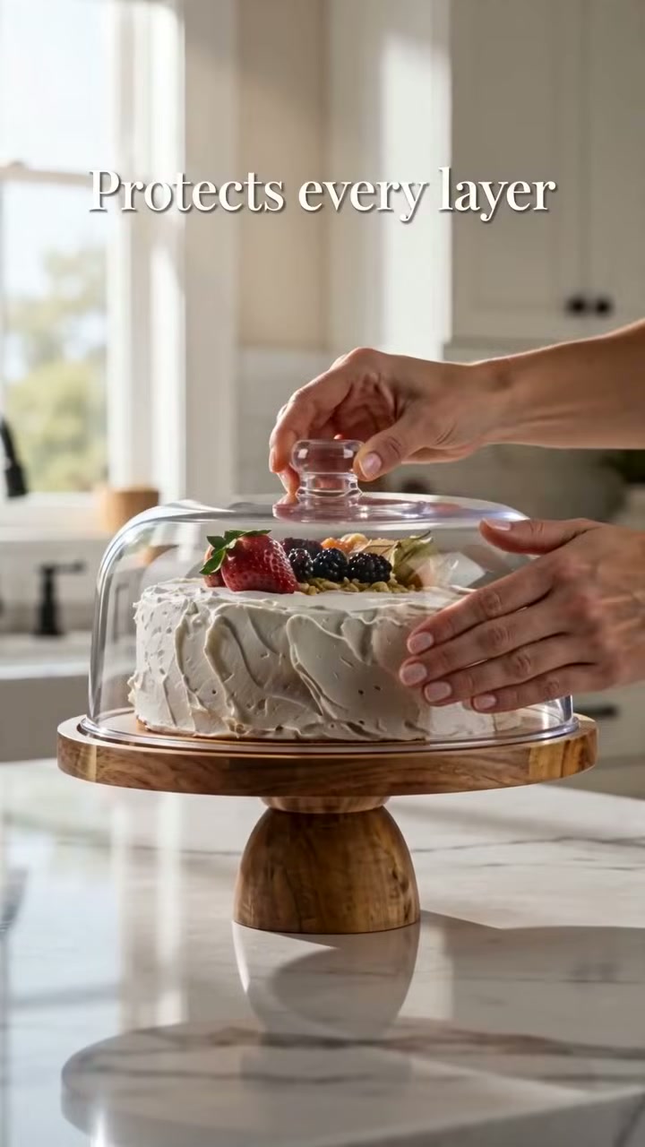 The dome seals over it to protect every layer and keep it fresh