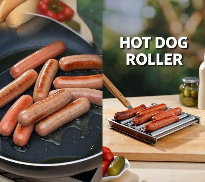 Before & after — unevenly charred dogs vs. evenly browned ones