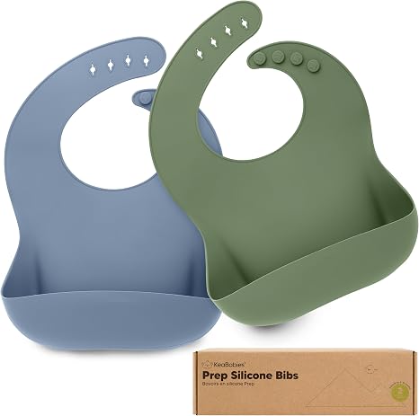 KeaBabies Silicone Baby Bibs 2-Pack