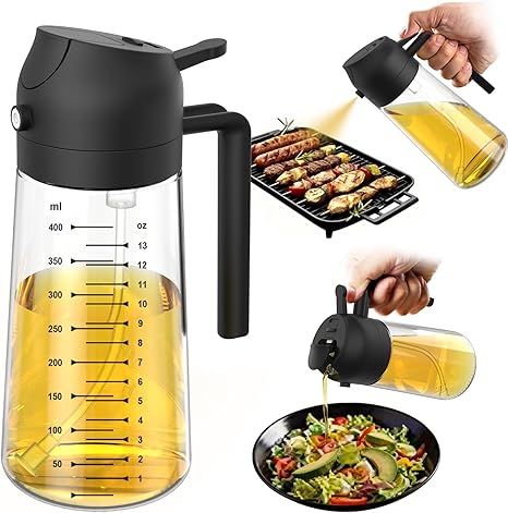 TrendPlain Glass Olive Oil Sprayer 2-in-1