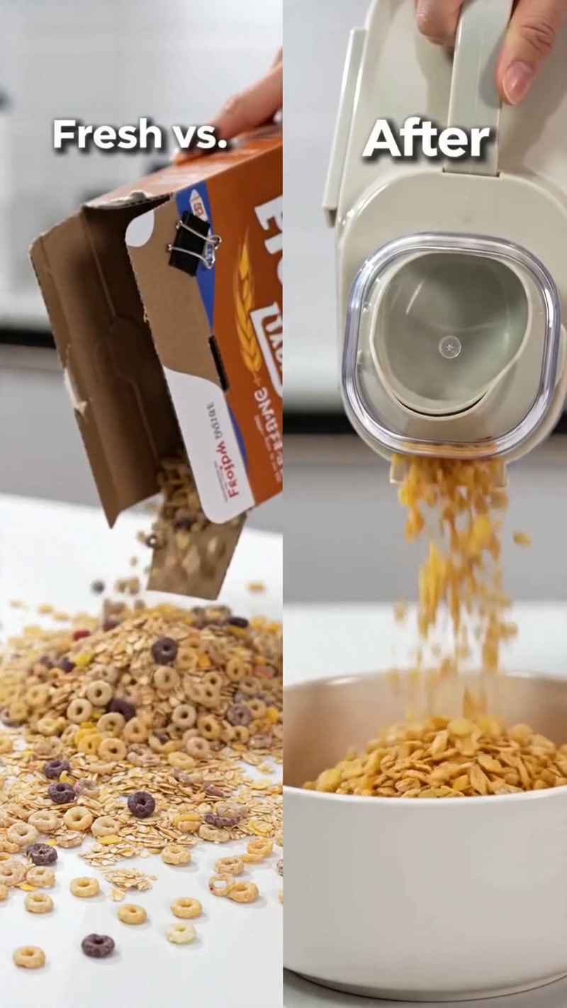 Airtight seal keeps cereal and grains fresh for weeks
