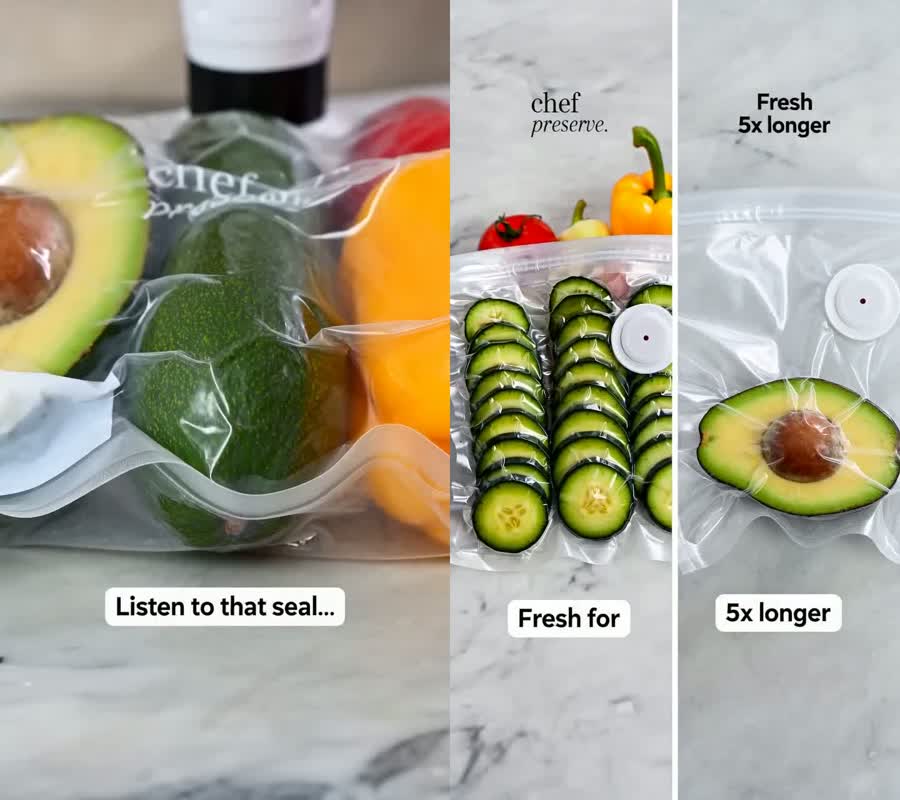 Sealed produce keeps noticeably fresher for longer