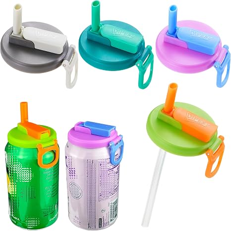 Reusable Soda Can Lids with Straw (4-Pack)