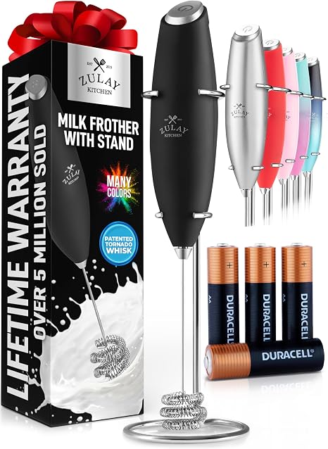 Zulay Kitchen Handheld Milk Frother Wand