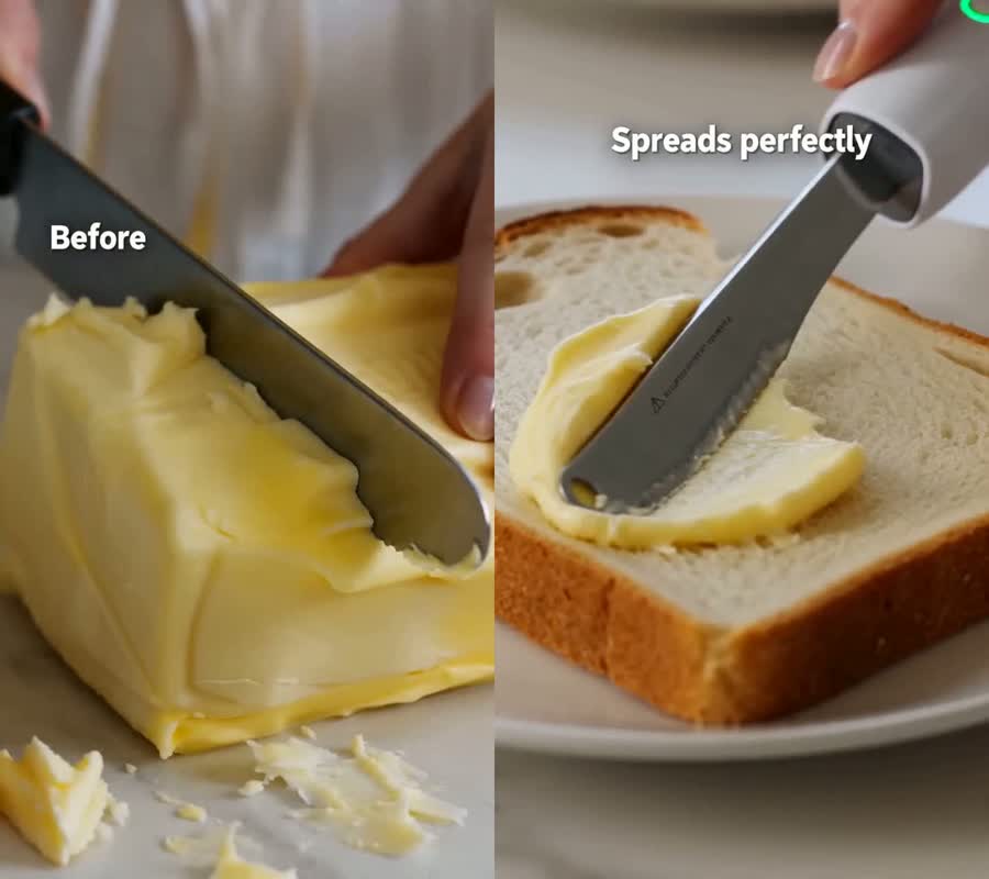 Tearing the bread vs. a perfectly even spread