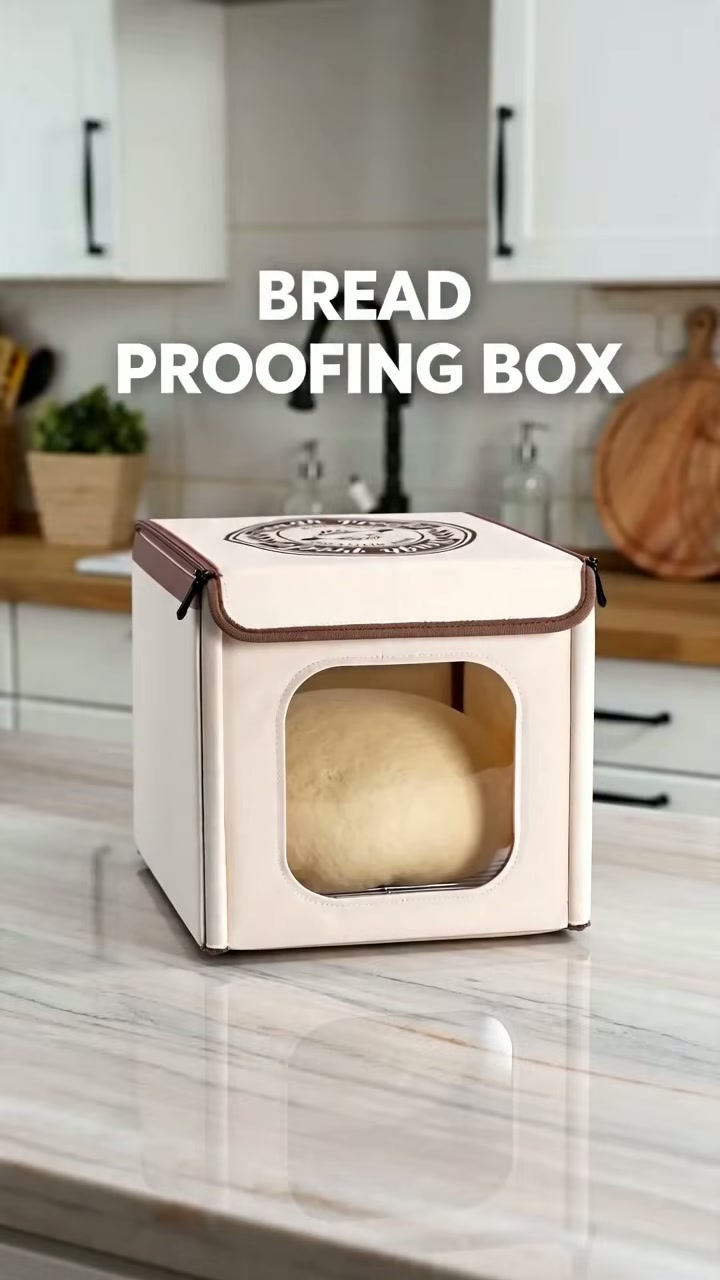 A collapsible box that proofs dough at a steady warm temperature