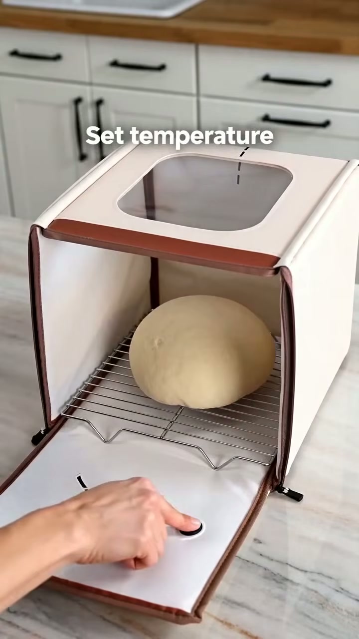 Set your dough inside and dial in the temperature
