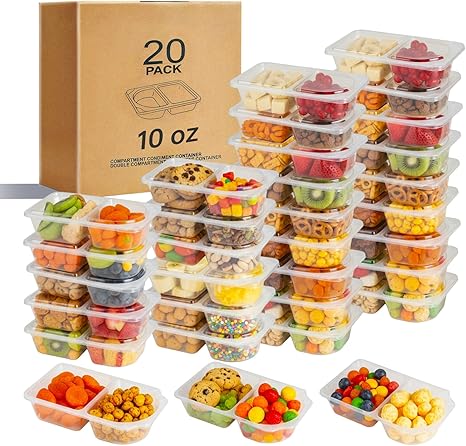 2-Compartment Snack Containers