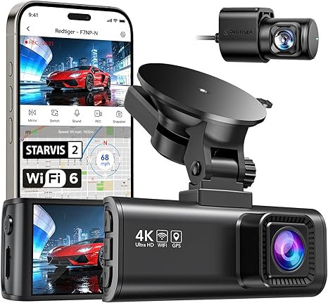 REDTIGER 4K Front + 1080P Rear Dash Cam