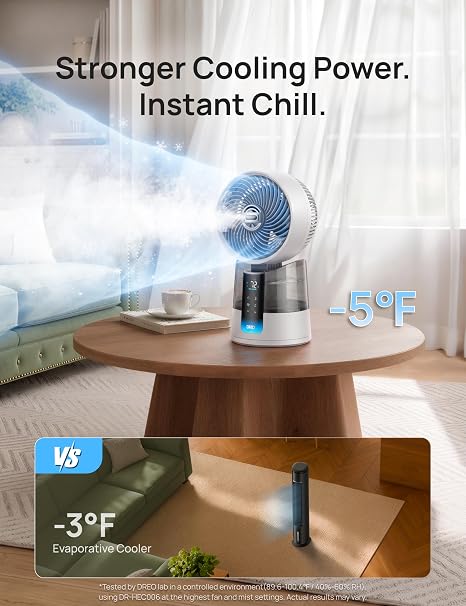 150° oscillation covers a wide patio or deck area